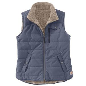 Carhartt Women’s Reversible Sherpa-lined Utility Vest in slate blue